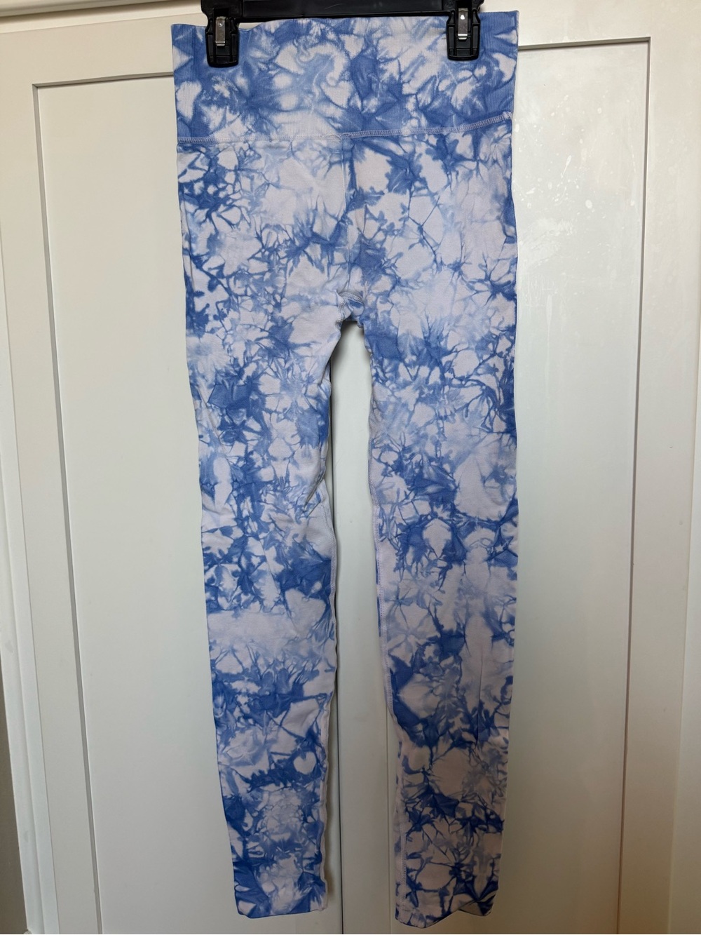 Blue and White Tie-Dye Leggings